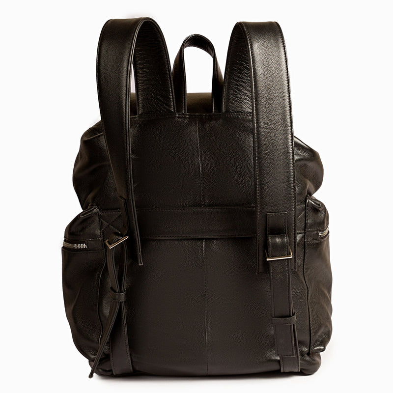 Leather Black Backpack 