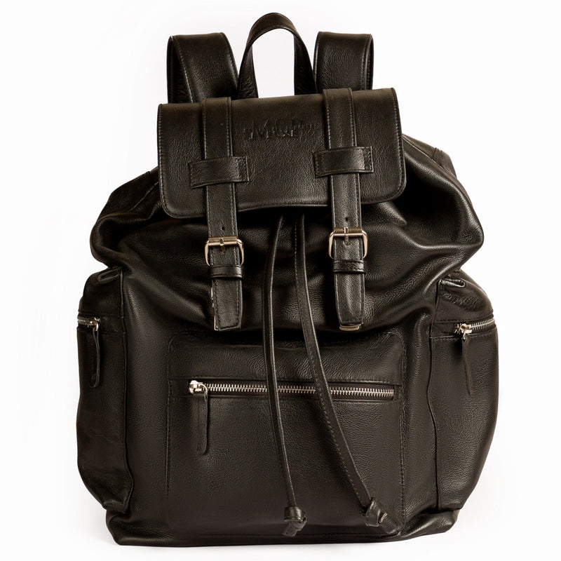 Leather Black Backpack 