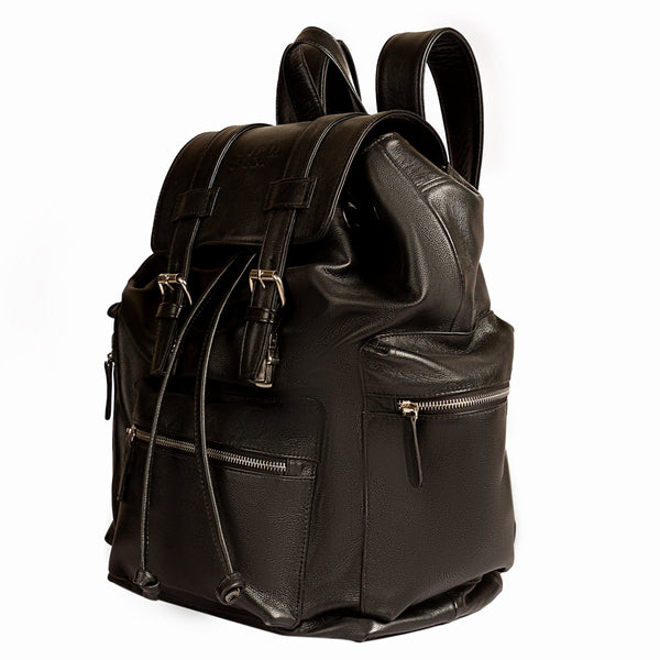 Leather Black Backpack 