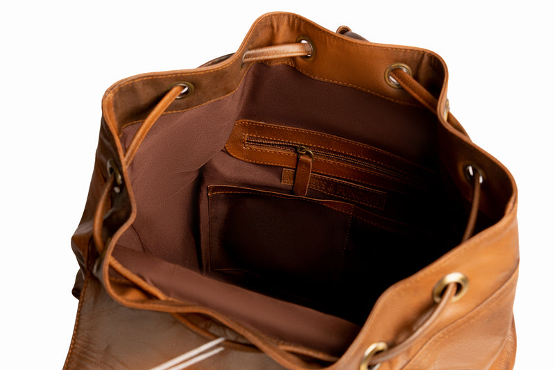 Leather Backpack Brown